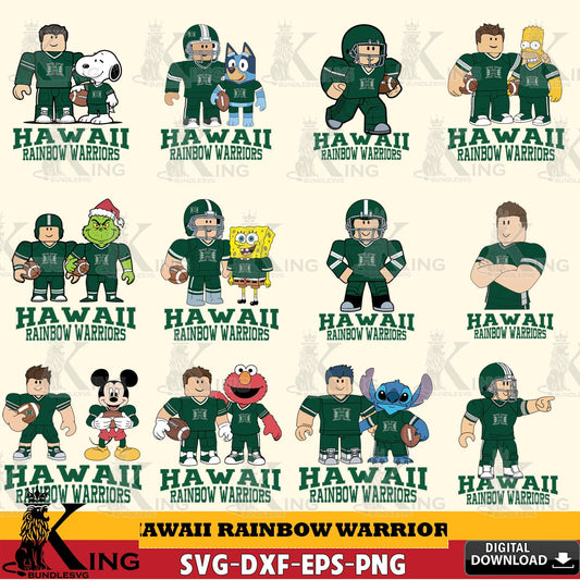 Hawaii Rainbow Warriors Roblox With Friends football NCAA Bundle SVG file , NCAA Cricut,  File cut , Digital Download , PDF File
