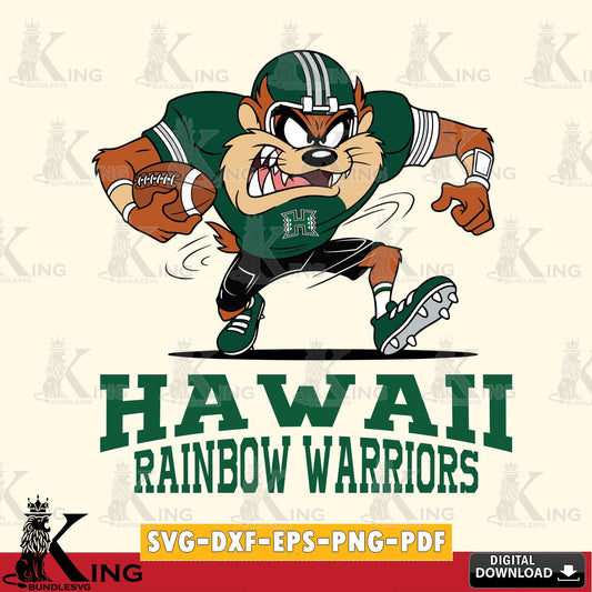 Hawaii Rainbow Warriors Taz Football Helmet SVG file, Cut file  , Digital Download , Instant Download, Taz svg, NCAA svg