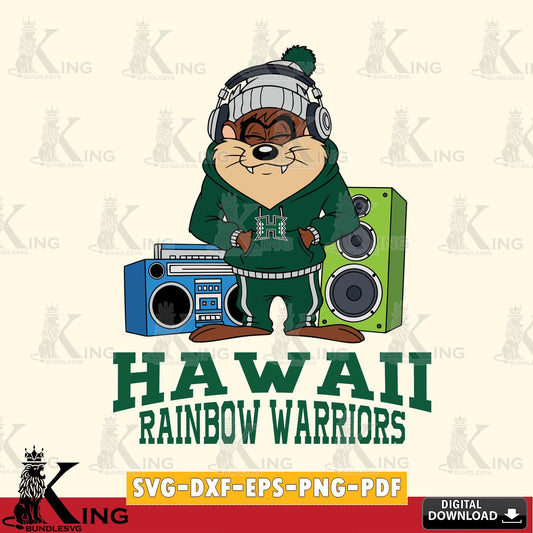 Hawaii Rainbow Warriors Taz Hip Hop SVG file, Cut file  , Digital Download , Instant Download, Taz svg, NCAA svg