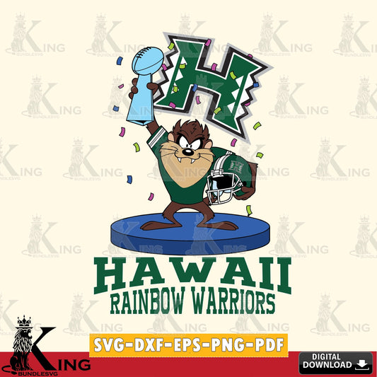 Hawaii Rainbow Warriors Taz Trophy Podium SVG file, Cut file  , Digital Download , Instant Download, Taz svg, NCAA svg