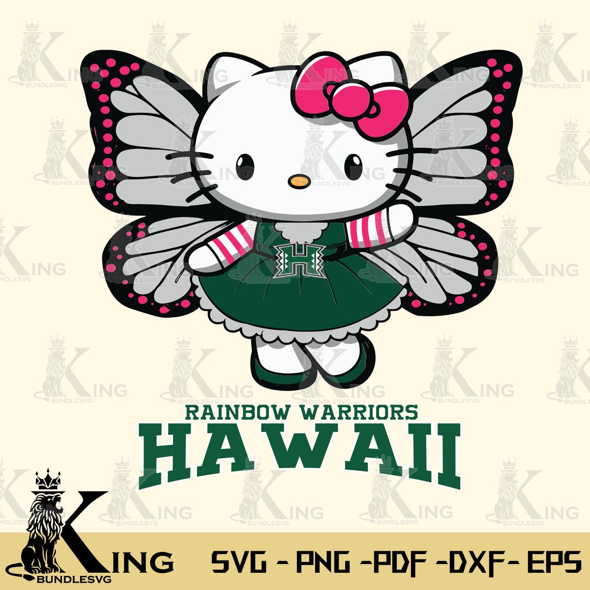 Hawaii Rainbow Warriors Whimsical Kitty Wings Svg Eps Dxf Png File, Digital Download