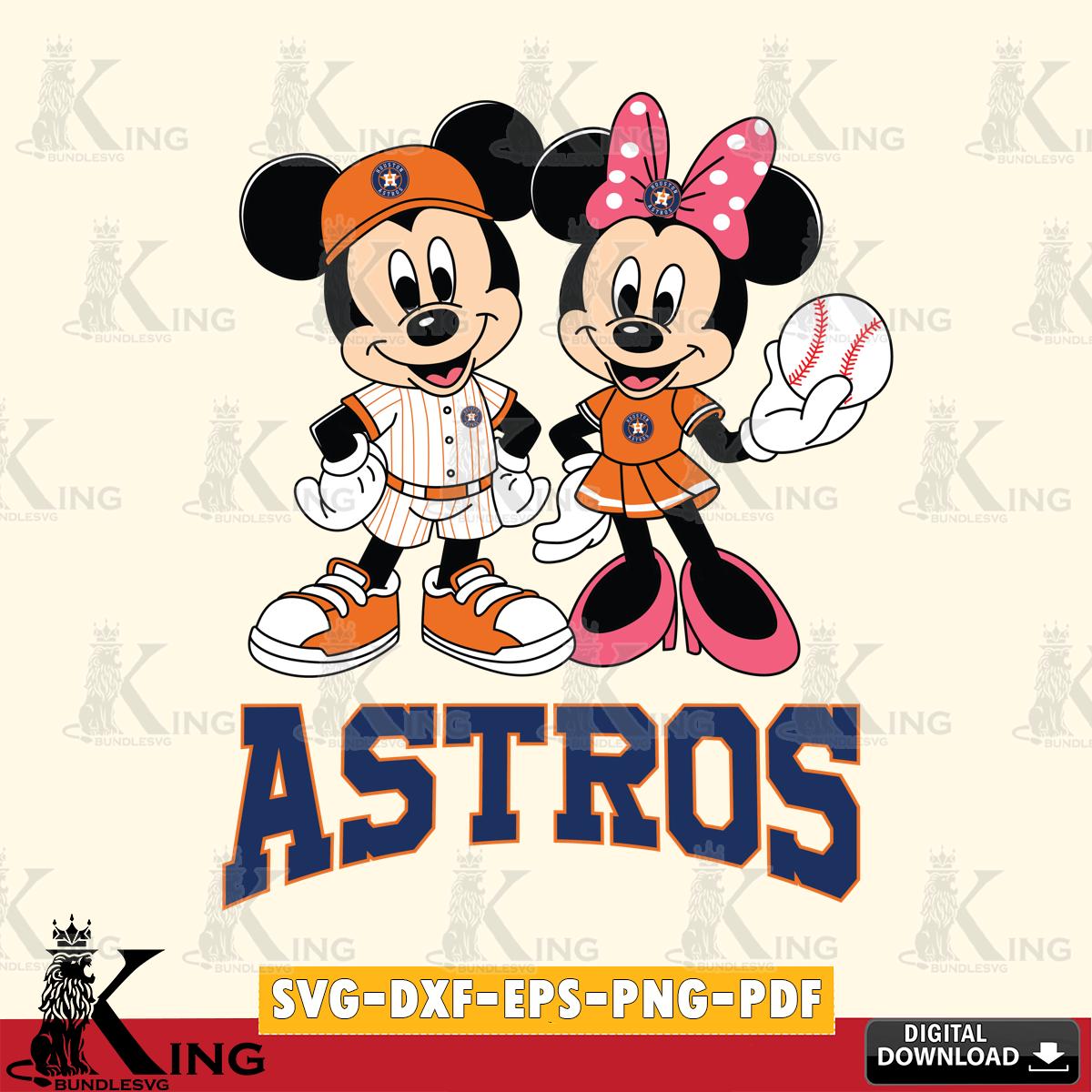 Houston Astros Baseball Mickey Minnie Mouse SVG File, MLB for Cricut, Silhouette, Digital Download , file cut