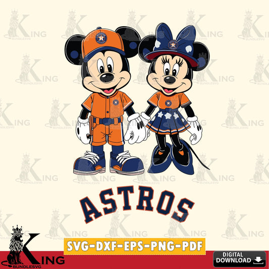 Houston Astros Mickey Minnie Baseball SVG file , For Cricut,  File cut , Digital Download , PDF File, Cut Files
