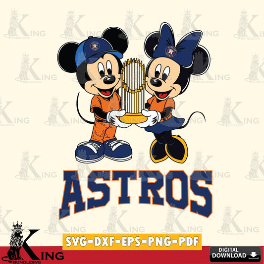 Houston Astros Mickey Minnie Mouse Champions SVG File, MLB for Cricut, Silhouette, Digital Download , file cut