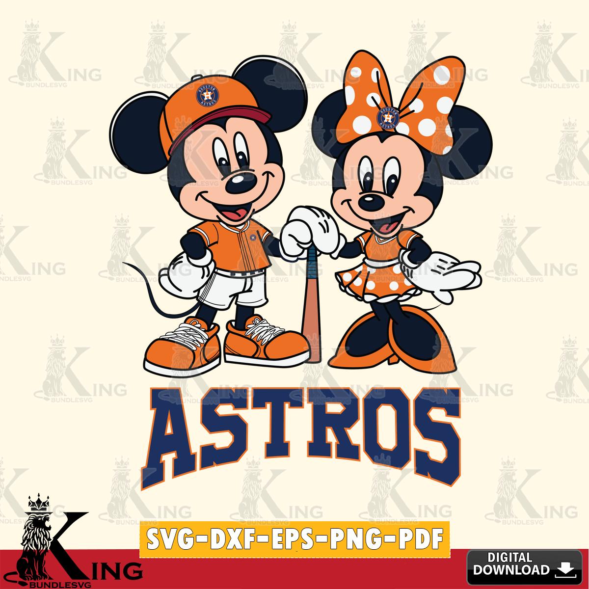 Houston Astros Mickey Minnie Mouse Sport SVG File, MLB for Cricut, Silhouette, Digital Download , file cut
