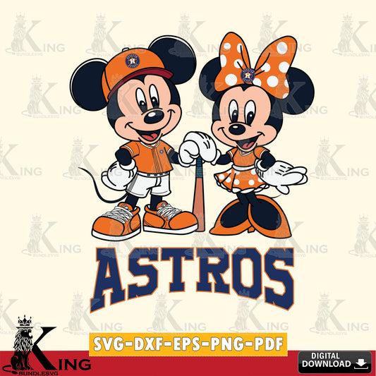 Houston Astros Mickey Minnie Mouse Sport SVG File, MLB for Cricut, Silhouette, Digital Download , file cut