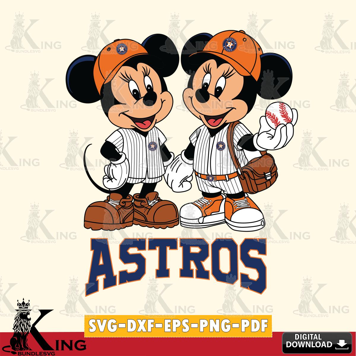 Houston Astros Mickey Minnie Mouse couple SVG File, MLB for Cricut, Silhouette, Digital Download , file cut