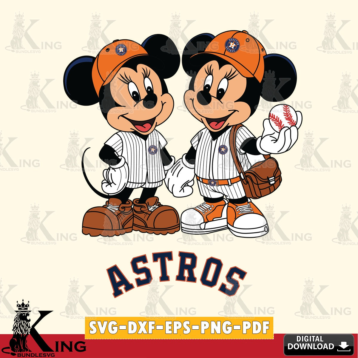 Houston Astros Mickey Minnie Mouse couple SVG file , For Cricut,  File cut , Digital Download , PDF File, Cut Files