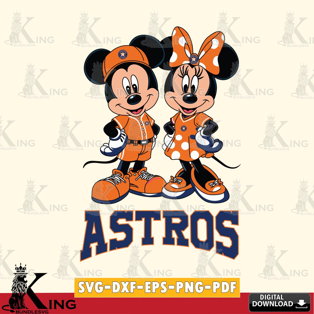 Houston Astros Mickey Minnie Mouse couple sport SVG File, MLB for Cricut, Silhouette, Digital Download , file cut