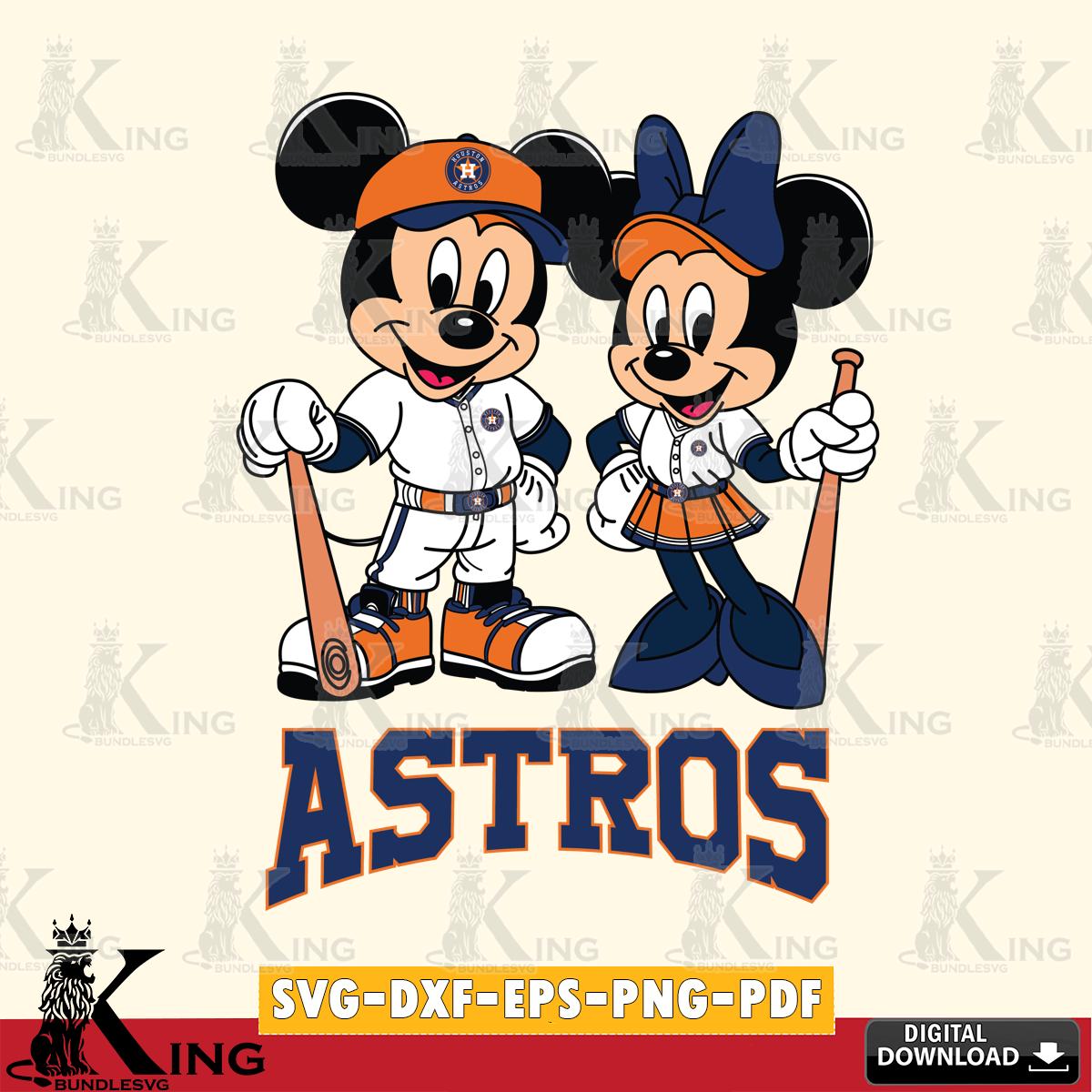 Houston Astros Mickey Minnie Mouse player SVG File, MLB for Cricut, Silhouette, Digital Download , file cut