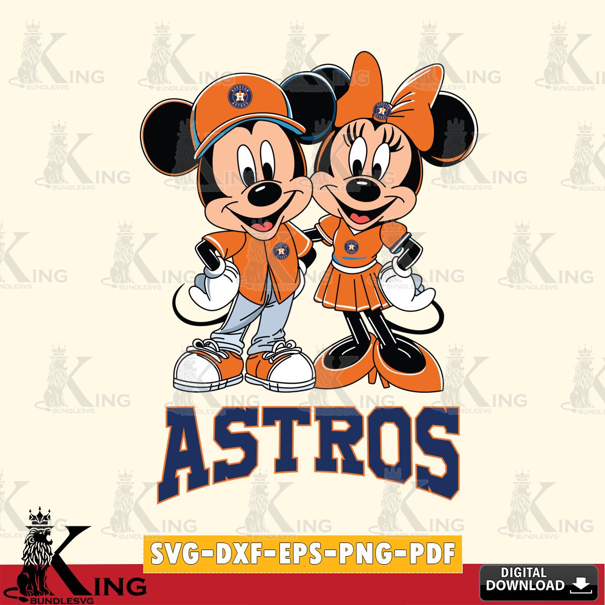 Houston Astros Mickey Minnie Mouse smile SVG File, MLB for Cricut, Silhouette, Digital Download , file cut