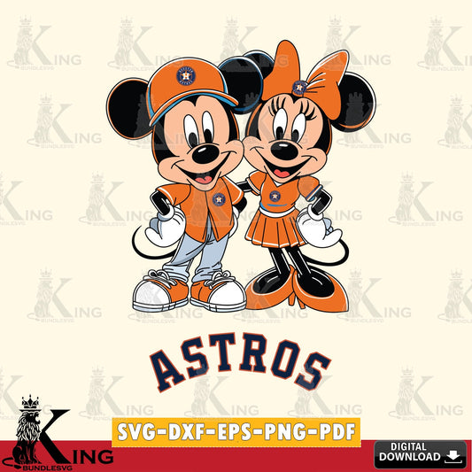 Houston Astros Mickey Minnie Mouse smile SVG file , For Cricut,  File cut , Digital Download , PDF File, Cut Files