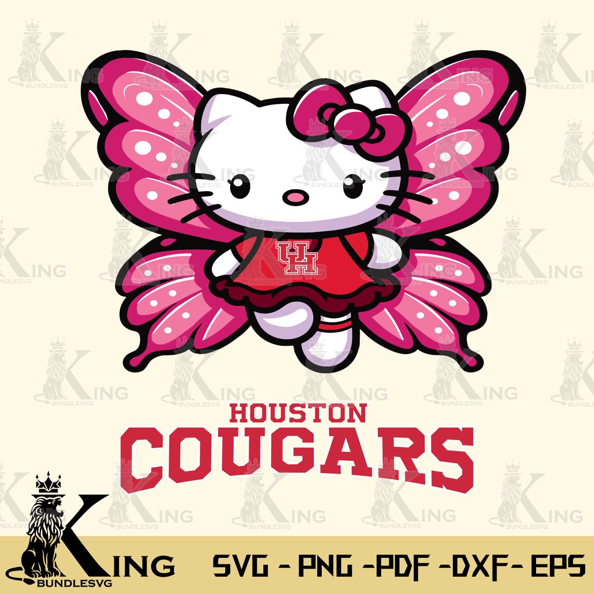 Houston Cougars Hello Kitty Dreamscape Svg Eps Dxf Png File, Digital Download