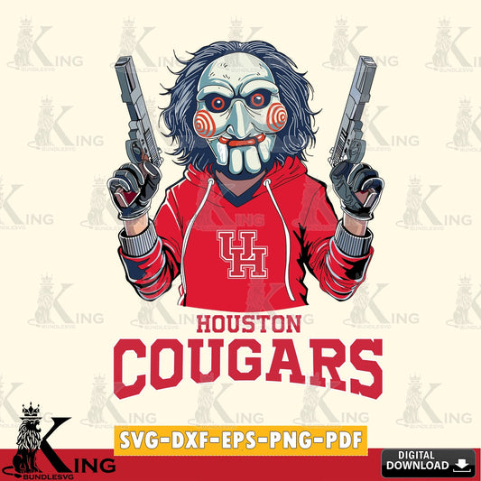 Beautiful illustration of Houston Cougars Jigsaw Billy Football, versatile clip art for stickers, decals, and mugs.