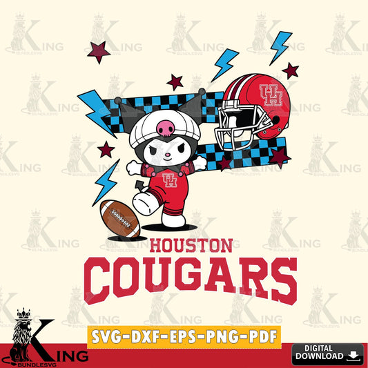 Houston Cougars Kuromi Game Day SVG file, Cricut, Cut file  , Digital Download , Instant Download, Sanrio svg, Clipart