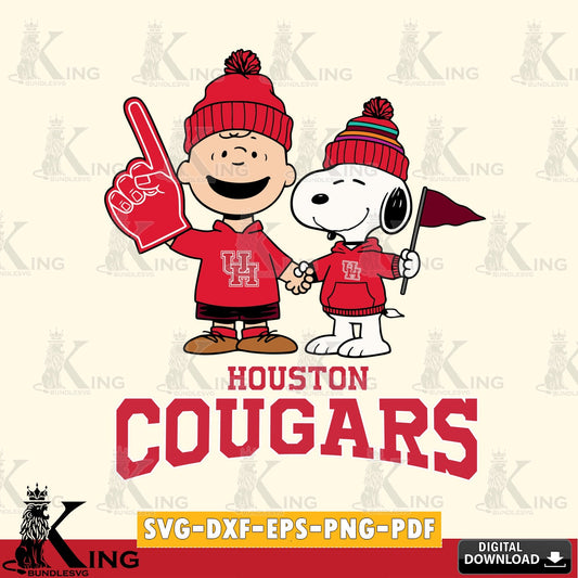 Houston Cougars Peanuts Fan Gear SVG, Cricut, Cut file  , Digital Download , Instant Download, Peanuts svg, NCAA svg, Football svg, Sport svg