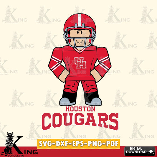 Houston Cougars Roblox Cool Football SVG file , NCAA Cricut,  File cut , Digital Download , PDF File