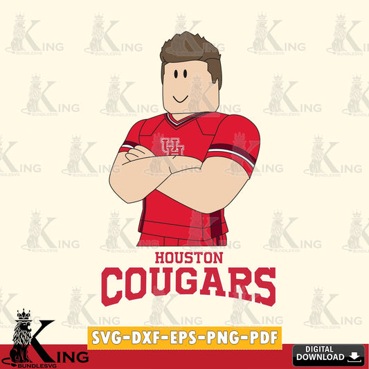 Houston Cougars Roblox Football SVG file , NCAA Cricut,  File cut , Digital Download , PDF File