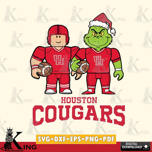 Houston Cougars Roblox & Grinch Football SVG file , NCAA Cricut,  File cut , Digital Download , PDF File