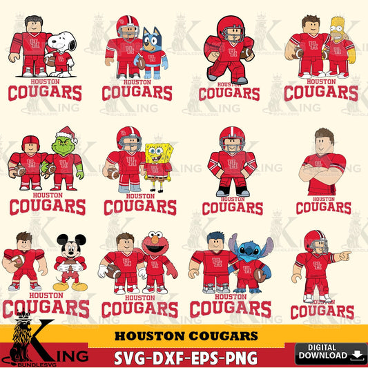 Houston Cougars Roblox With Friends football NCAA Bundle SVG file , NCAA Cricut,  File cut , Digital Download , PDF File
