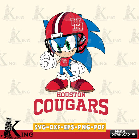 Houston Cougars Sonic Football Mascot SVG file, Vector , Digital Download , PDF File , Instant Download