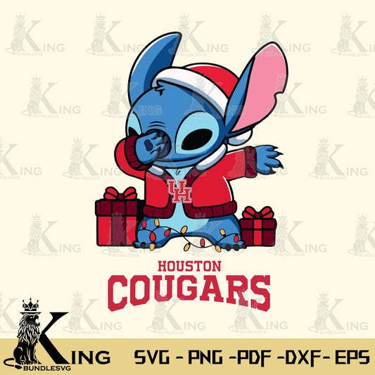 Houston Cougars Stitch Merry Christmas Svg Eps Dxf Png File, Digital Download