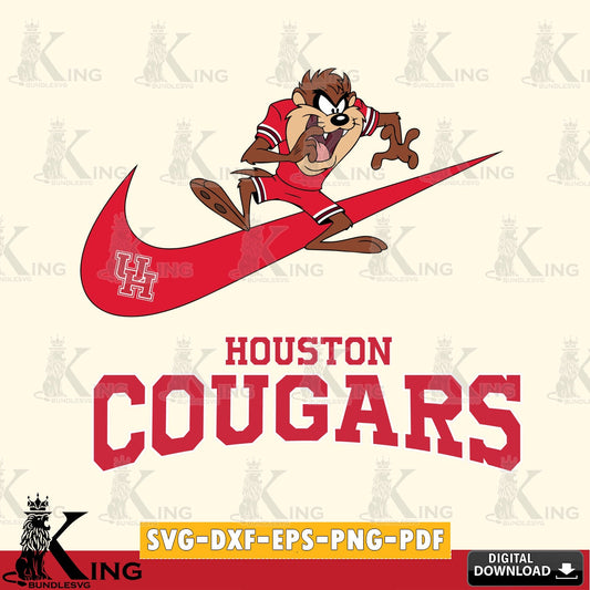Houston Cougars Taz Football Nike SVG file, Cut file  , Digital Download , Instant Download, Taz svg, NCAA svg