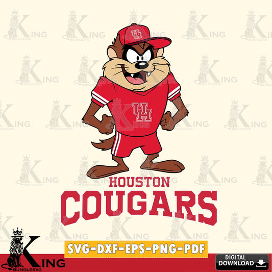 Houston Cougars Taz Standing Pose SVG file, Cut file  , Digital Download , Instant Download, Taz svg, NCAA svg