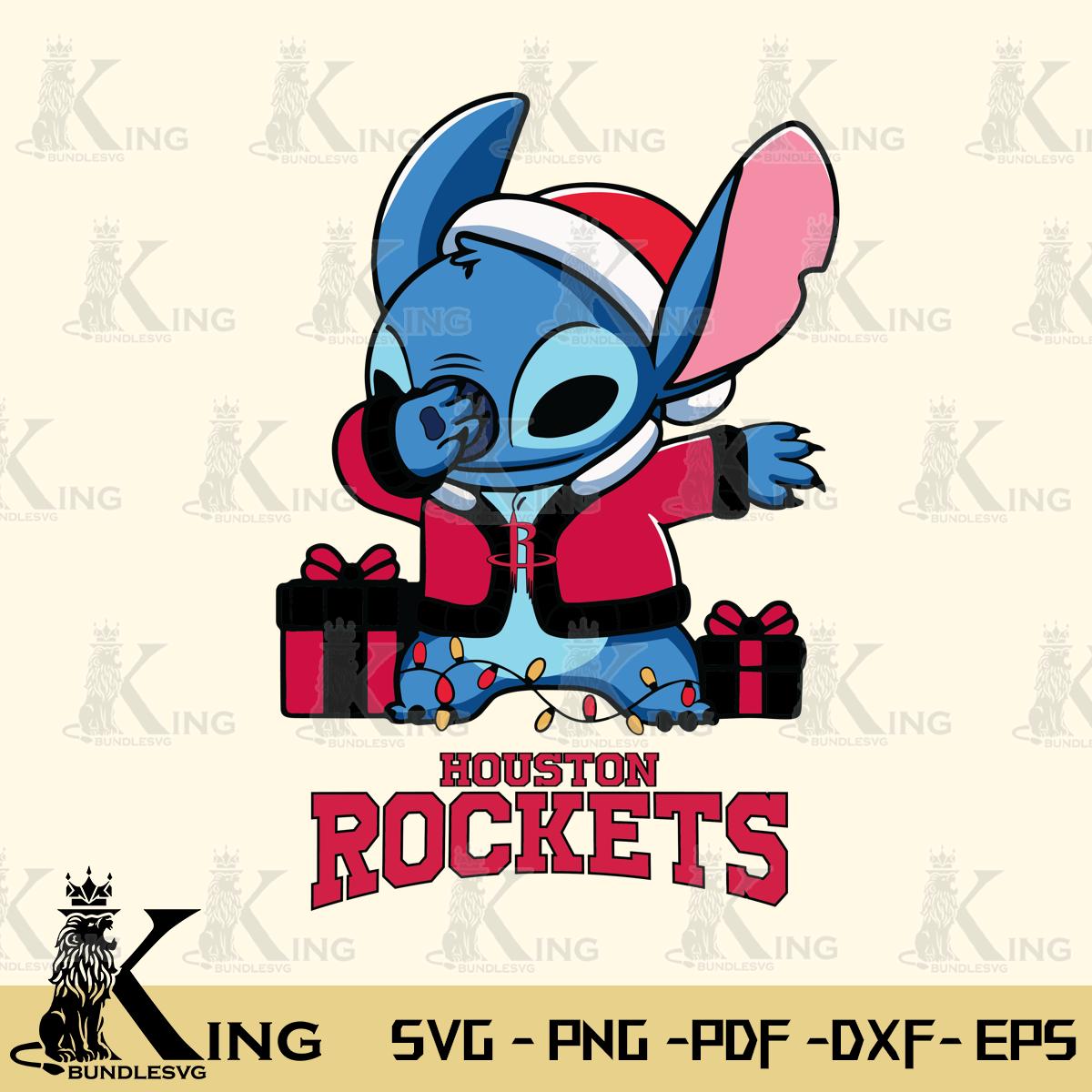 Houston Rockets Stitch Merry Christmas Svg Eps Dxf Png File, Digital Download