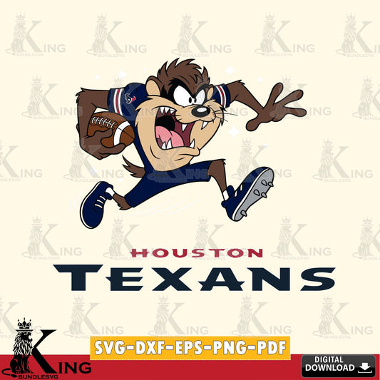 Houston Texans Angry Taz Football Cut file  , Digital Download , Instant Download, Looney Tunes svg, Football svg