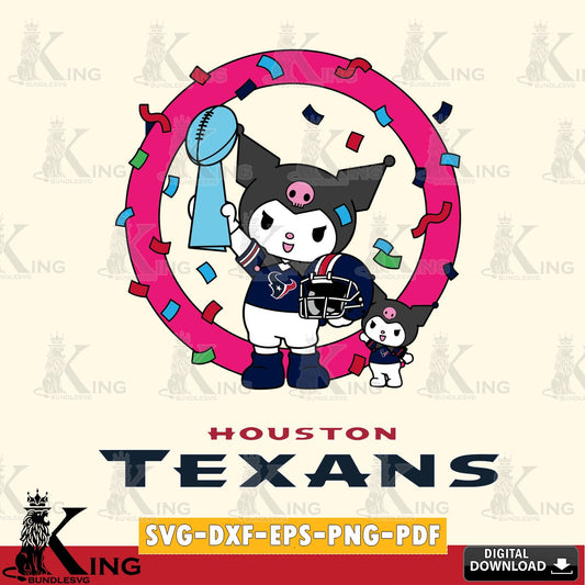 Houston Texans Kuromi Football Champion SVG file, Cricut, Cut file  , Digital Download , Instant Download, Sanrio svg, Clipart