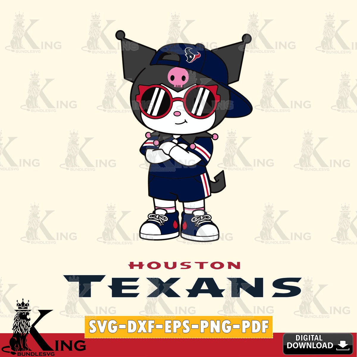Houston Texans Kuromi Football Jersey SVG file, Cricut, Cut file  , Digital Download , Instant Download, Sanrio svg, Clipart
