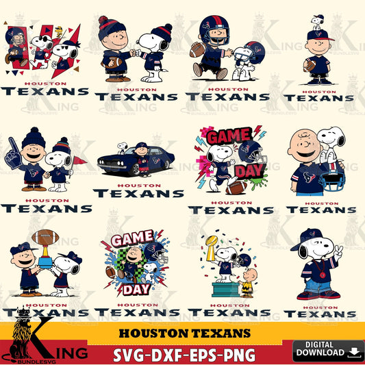 Houston Texans Peanuts Play Football NFL Bundle Cricut file , Cut file  , Digital Download , PDF File , Instant Download