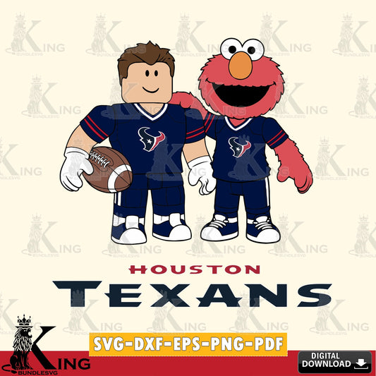 Houston Texans Roblox & Elmo Football SVG file , Cricut, NFL  File cut , Digital Download , PDF File