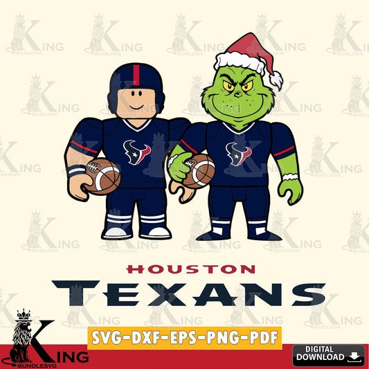Houston Texans Roblox & Grinch Football SVG file , Cricut, NFL  File cut , Digital Download , PDF File