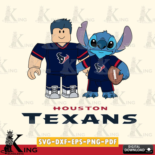 Houston Texans Roblox & Stitch Football SVG file , Cricut, NFL  File cut , Digital Download , PDF File