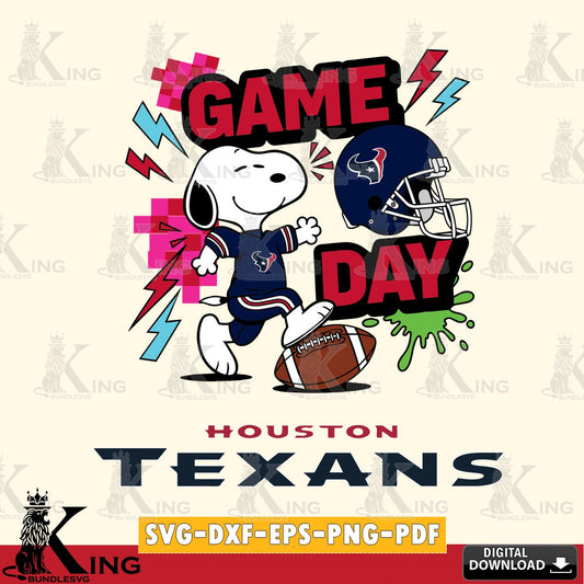 Houston Texans Snoopy Game day Cricut file , Cut file  , Digital Download , PDF File , Instant Download