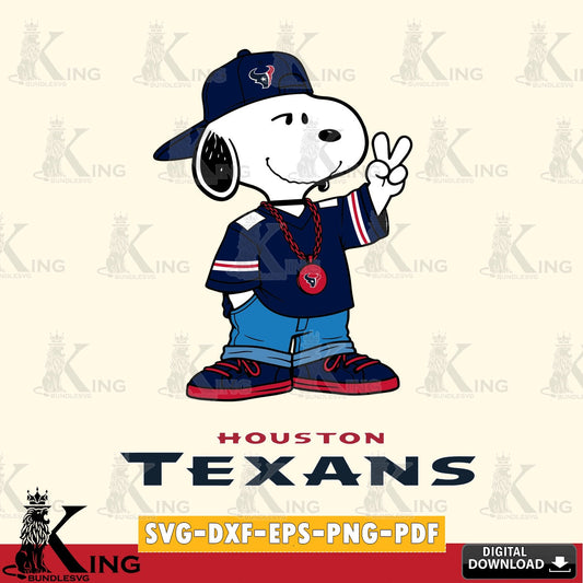 Houston Texans Snoopy Say hi Cricut file , Cut file  , Digital Download , PDF File , Instant Download