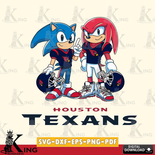 Digital clipart of Houston Texans Sonic And Knuckles Football, cut file ideal for vinyl projects and T-shirt printing