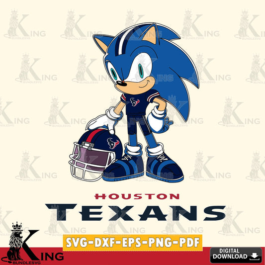 Printable art of Houston Texans Sonic Player Football SVG PNG files perfect for Cricut and Silhouette cutting