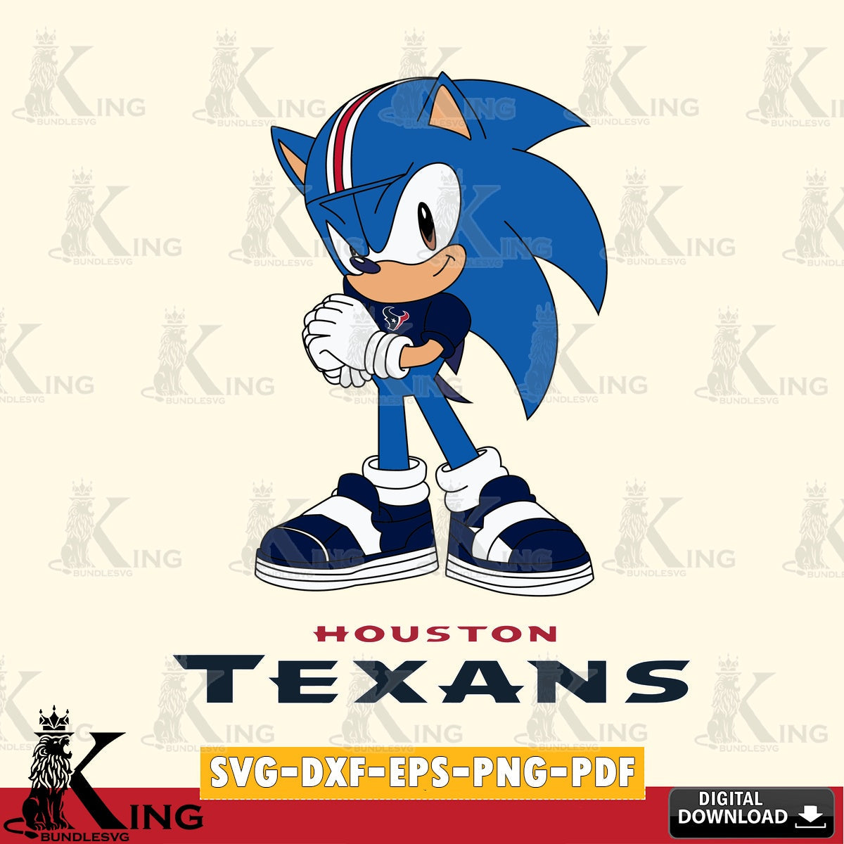 Houston Texans Sonic cute Football SVG file, Vector , Digital Download , PDF File , Instant Download