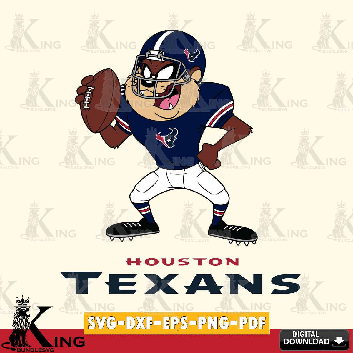 Houston Texans Taz Football Player Cut file  , Digital Download , Instant Download, Looney Tunes svg, Football svg