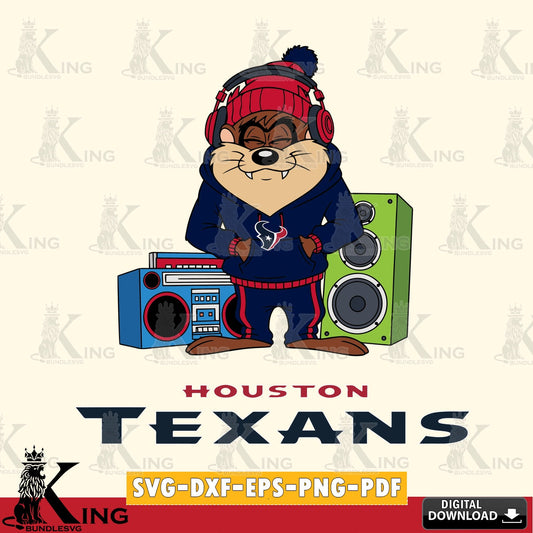Houston Texans Taz Hip Hop Cut file  , Digital Download , Instant Download, Looney Tunes svg, Football svg