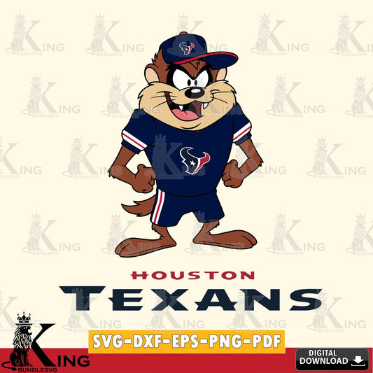 Houston Texans Taz Standing Pose Cut file  , Digital Download , Instant Download, Looney Tunes svg, Football svg