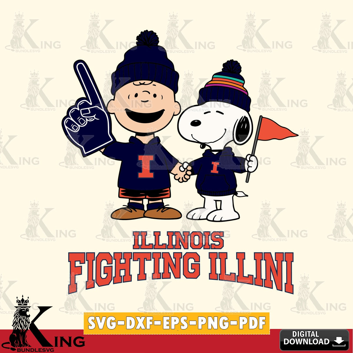 Illinois Fighting Illini Peanuts Fan Gear SVG, Cricut, Cut file  , Digital Download , Instant Download, Peanuts svg, NCAA svg, Football svg, Sport svg