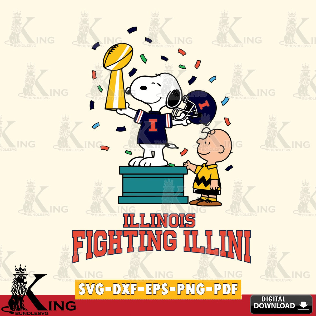 Illinois Fighting Illini Peanuts Winner SVG, Cricut, Cut file  , Digital Download , Instant Download, Peanuts svg, NCAA svg, Football svg, Sport svg