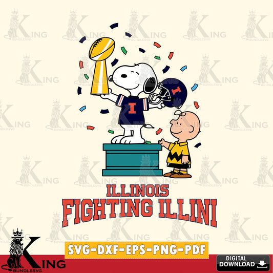 Illinois Fighting Illini Peanuts Winner SVG, Cricut, Cut file  , Digital Download , Instant Download, Peanuts svg, NCAA svg, Football svg, Sport svg