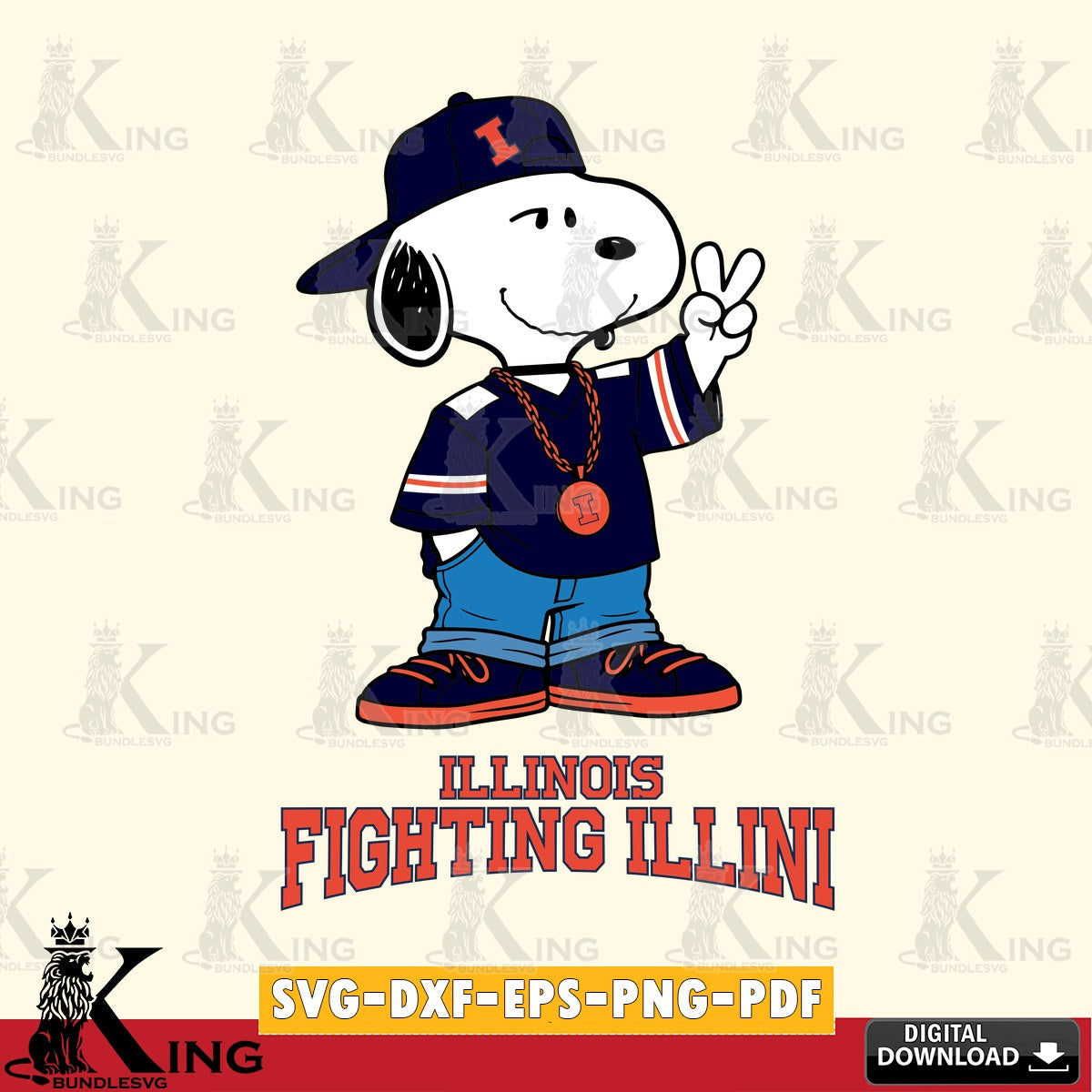 Illinois Fighting Illini Snoopy Say hi SVG, Cricut, Cut file  , Digital Download , Instant Download, Peanuts svg, NCAA svg, Football svg, Sport svg