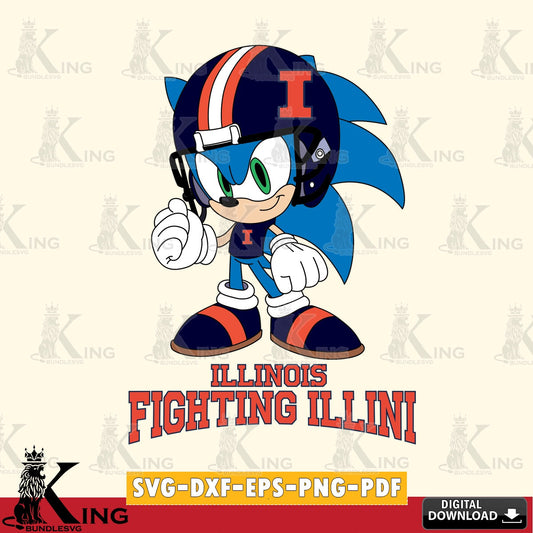 Illinois Fighting Illini Sonic Football Mascot SVG file, Vector , Digital Download , PDF File , Instant Download