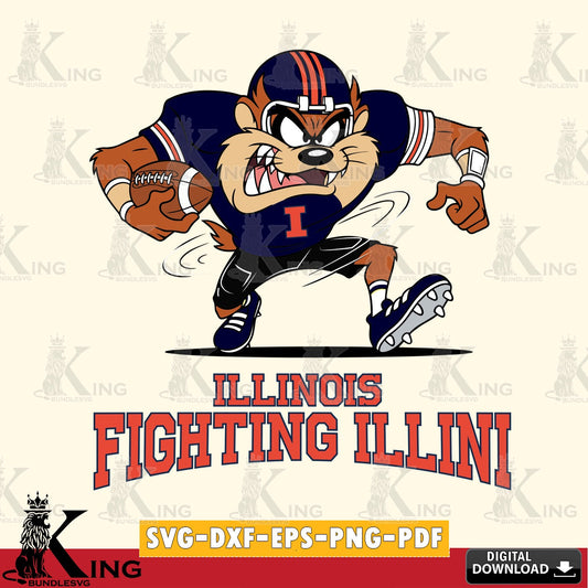 Illinois Fighting Illini Taz Football Helmet SVG file, Cut file  , Digital Download , Instant Download, Taz svg, NCAA svg
